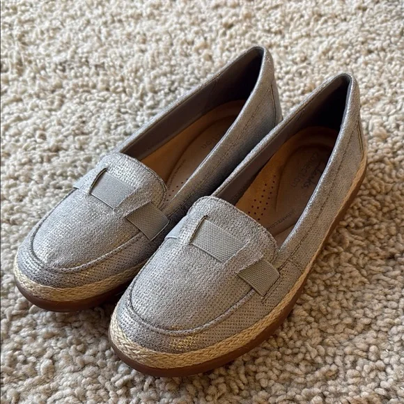 Clarks | Shoes | Clarks Elaina Echo Pewter Womens Gray Loafers Size 8  Ultimate Comfort New In Box | Poshmark